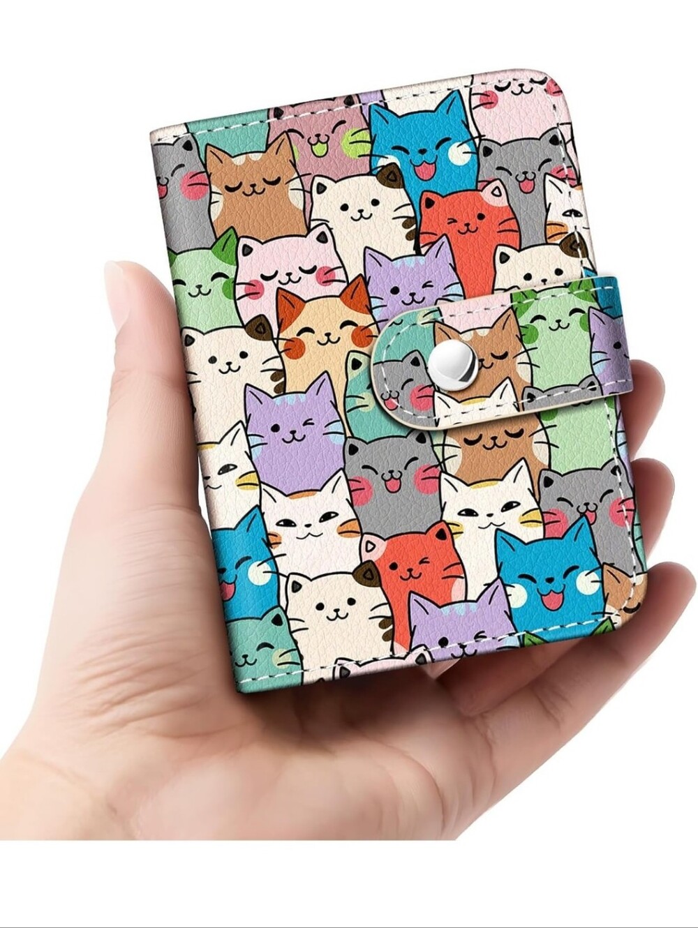 Cute Multicolor Cat Pattern Cat Wallet - Unbranded